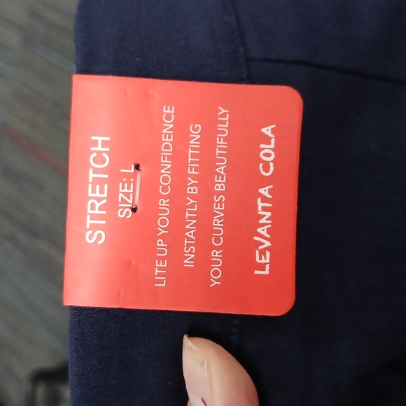 NWT Maze Collection Navy Blue PANTS Stretch Flare Levanta Cola Size Lg - Picture 8 of 8